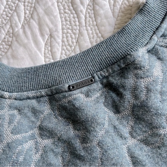 Prana Slate Blue Floral Crew Neck Sweater - Picture 10 of 10
